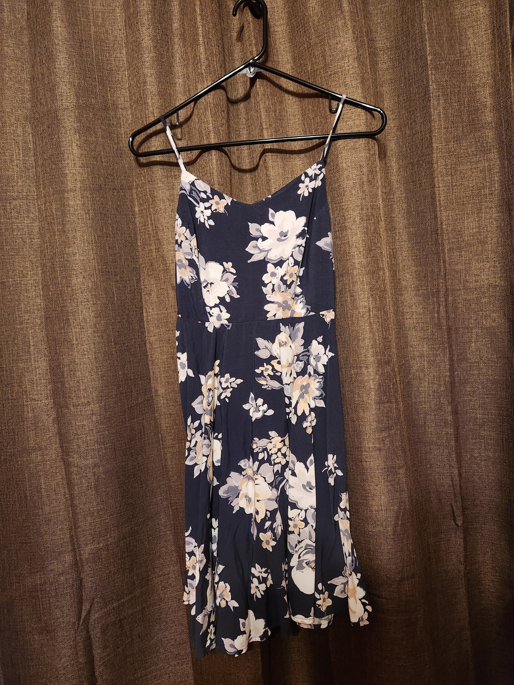 Old Navy Navy Floral Spaghetti Strap Mini Dress - Never Worn